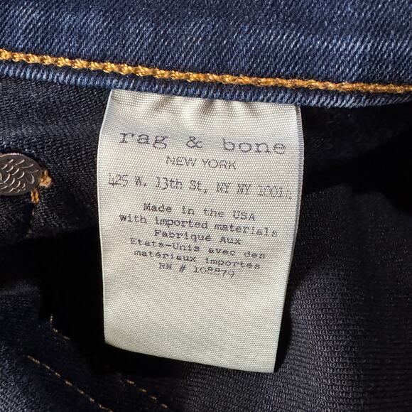 Rag & Bone SZ 27 High-Rise Skinny Jeans Zip-Fly Stretch Pocket Whiskered Bedford - Picture 10 of 11